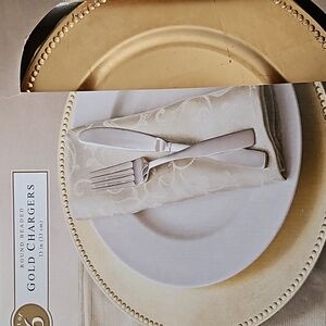 Gold Beaded 13" Charger Plates